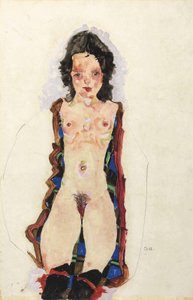 Nude with Red Garters
